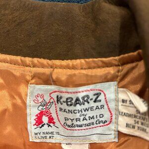 K-BAR-Z Ranchwear Vintage Suede Jacket, Youth Size 14